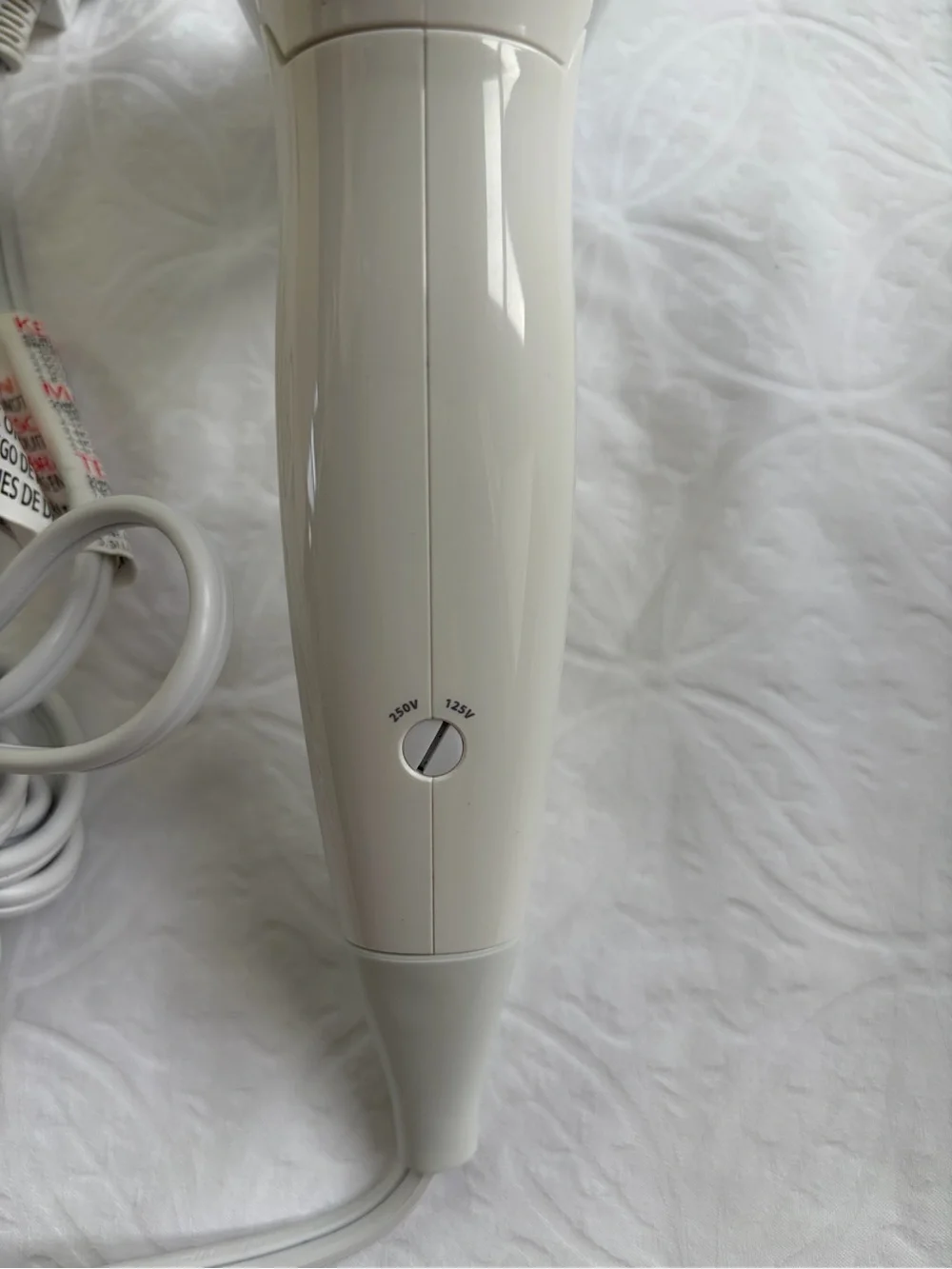 T3 Featherweight Compact Folding Hair Dryer in White with Rose Gold Accents